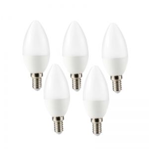 SET 5 x 6.5W LED Bulb Candle BASIS Е14 SMD C37 6400К White Light
