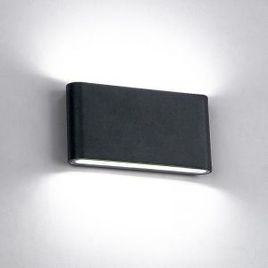 2х6W LED Facade Lighting Fixture IP65 4000K Aluminium / black rectangular